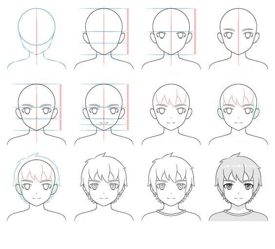 How to draw Anime boy idea (3)