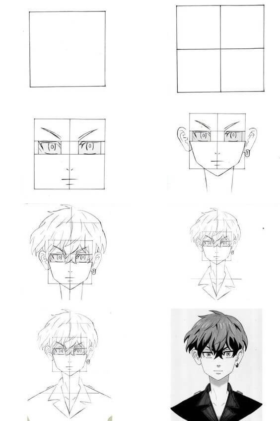 How to draw Anime boy idea (7)