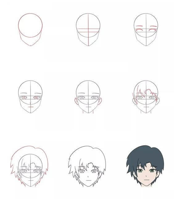 How to draw Anime boy idea (8)