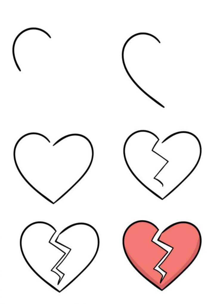 How to draw Broken heart (2)