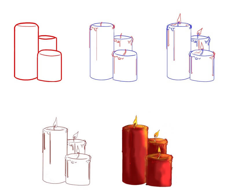 Candle idea (24) Drawing Ideas