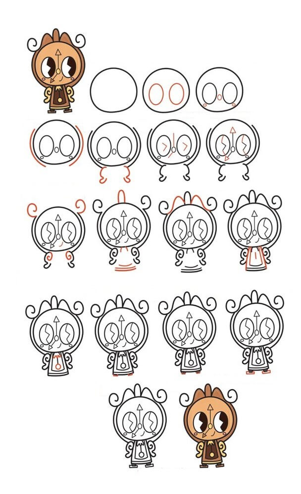 Cartoon clock Drawing Ideas