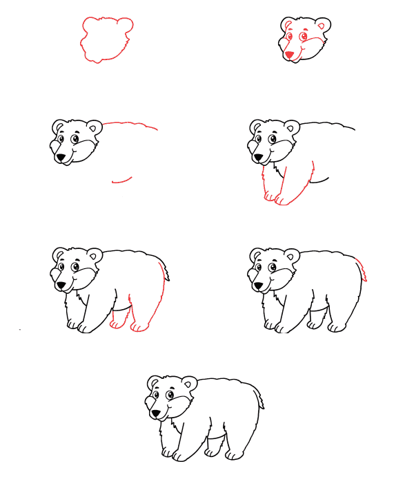 cartoon polar bear Drawing Ideas