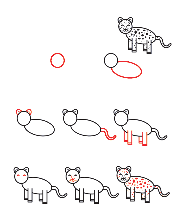 Cheetah for kids Drawing Ideas