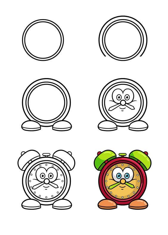 How to draw Clock idea (1)