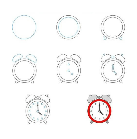 How to draw Clock idea (11)