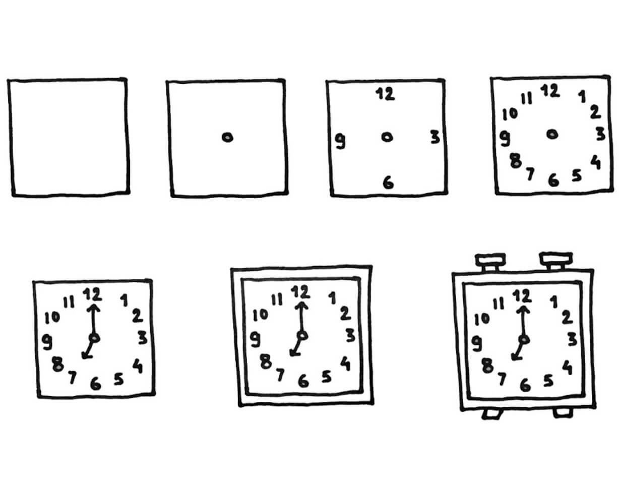 How to draw Clock idea (14)