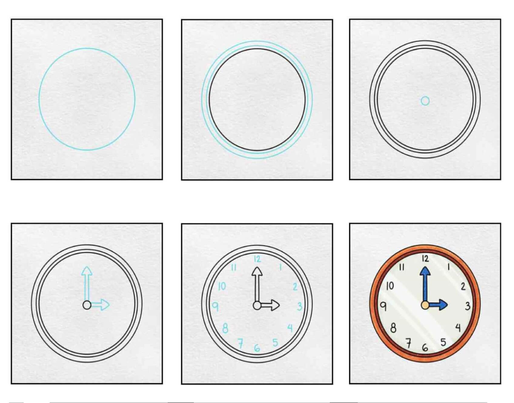 How to draw Clock idea (17)