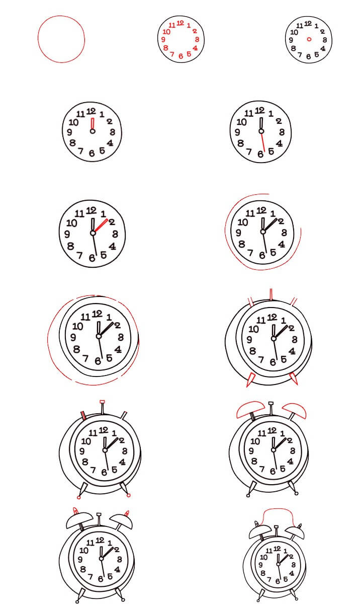 How to draw Clock idea (18)