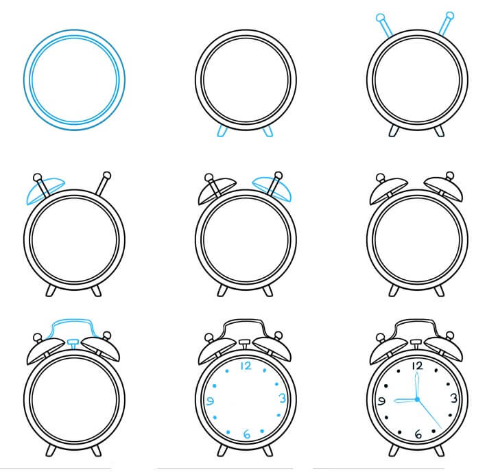 How to draw Clock idea (23)