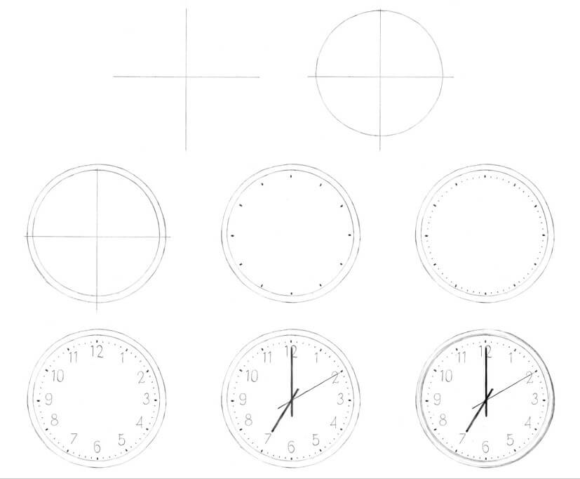 How to draw Clock idea (24)