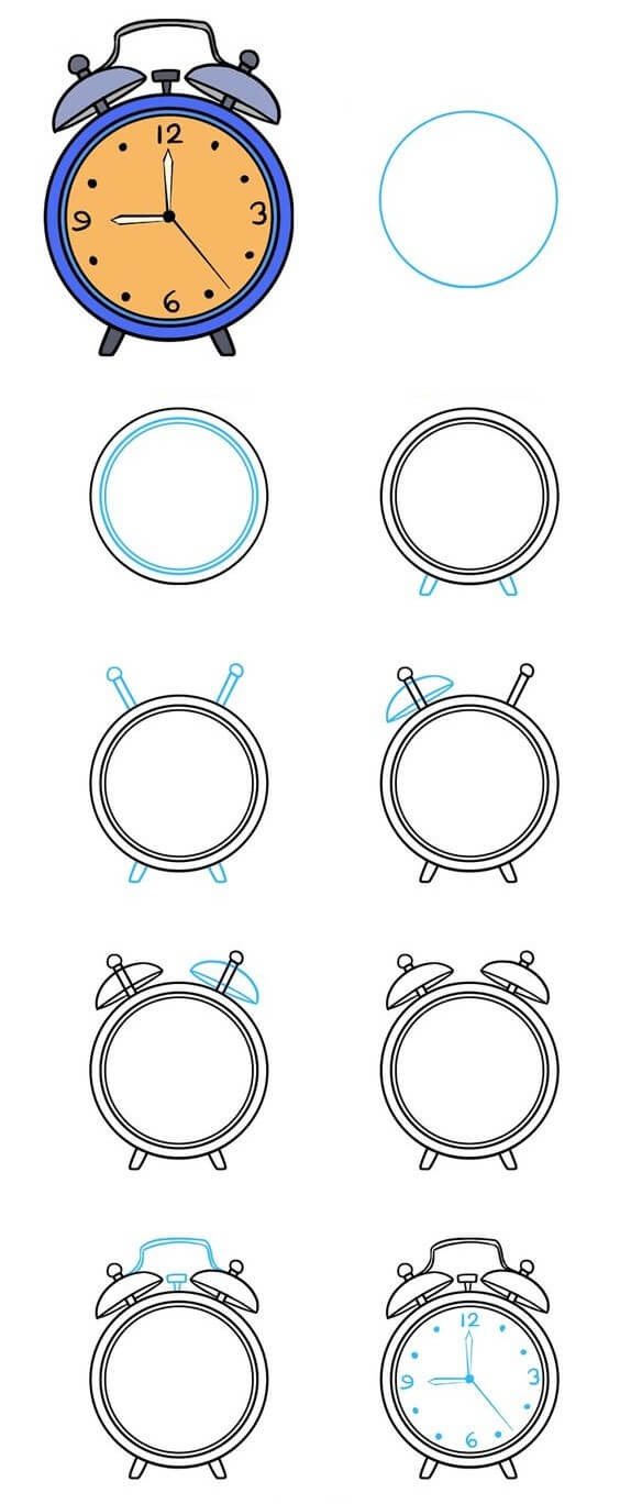 How to draw Clock idea (4)