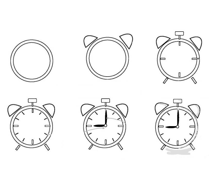 How to draw Clock idea (5)