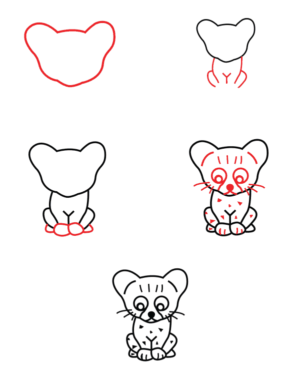 How to draw Cute cheetah