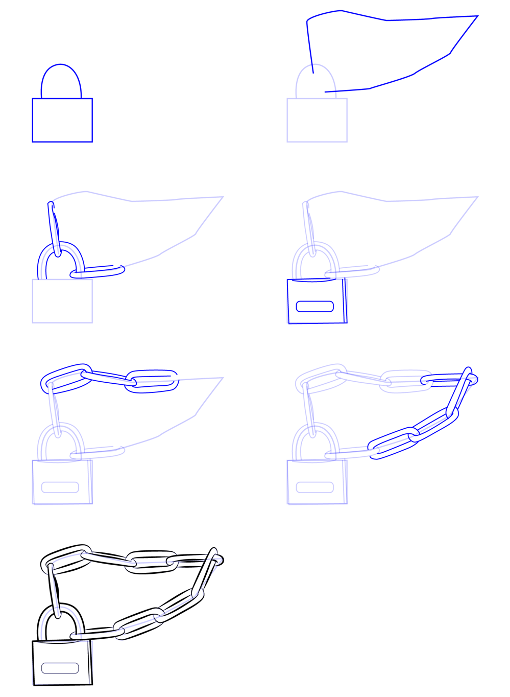 How to draw Draw a simple lock