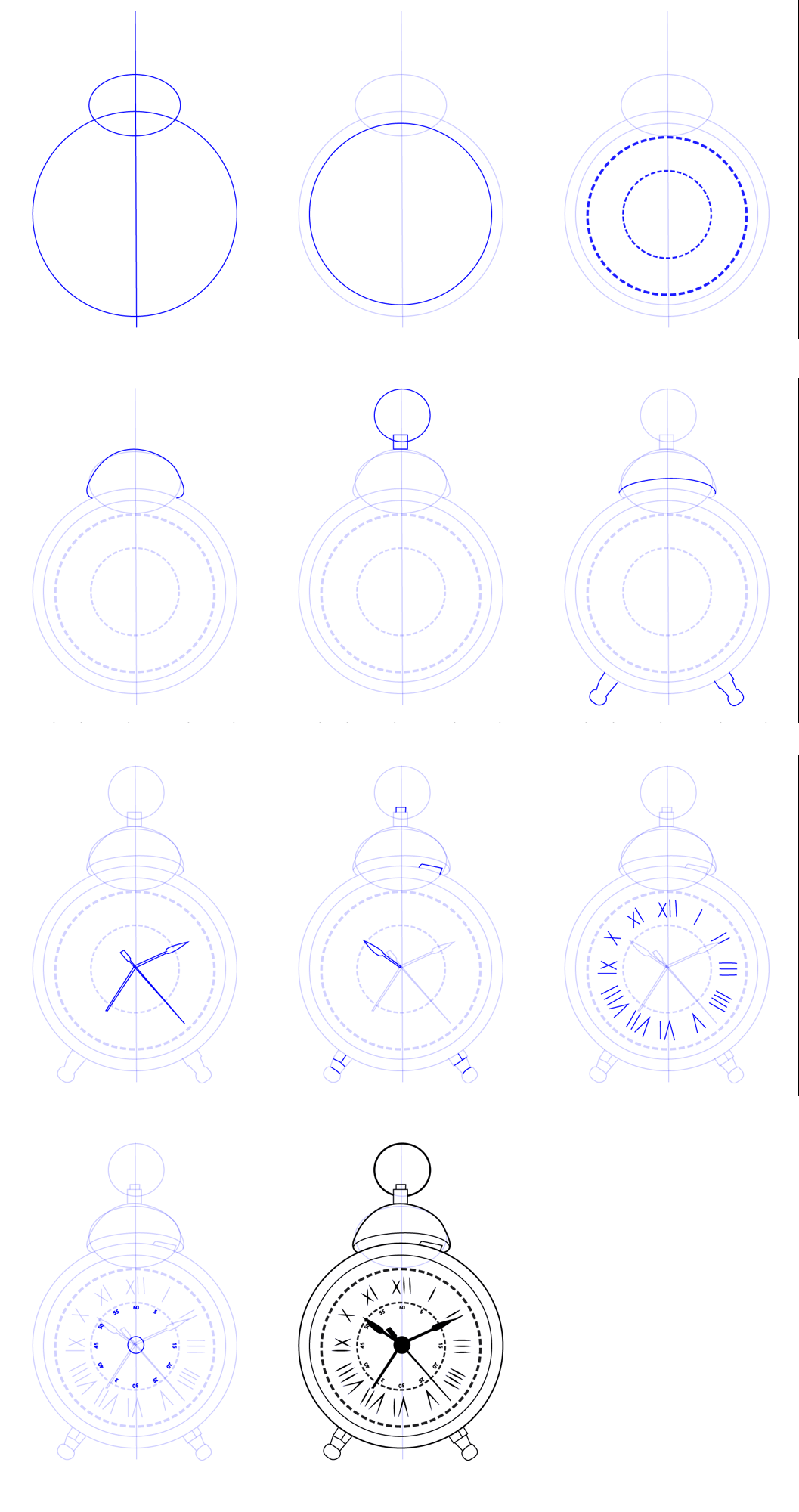 Drawing a simple clock (2) Drawing Ideas