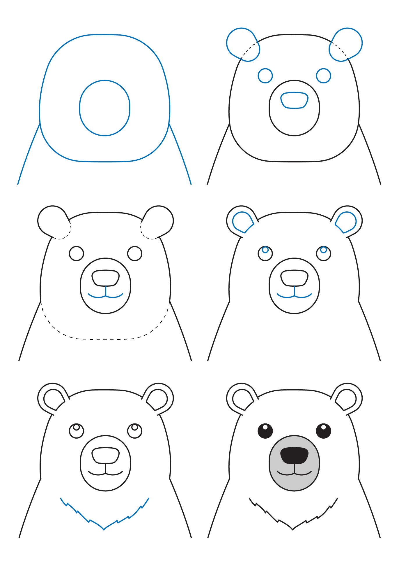 Drawing a simple polar bear (2) Drawing Ideas