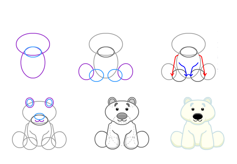 Drawing a simple polar bear (4) Drawing Ideas