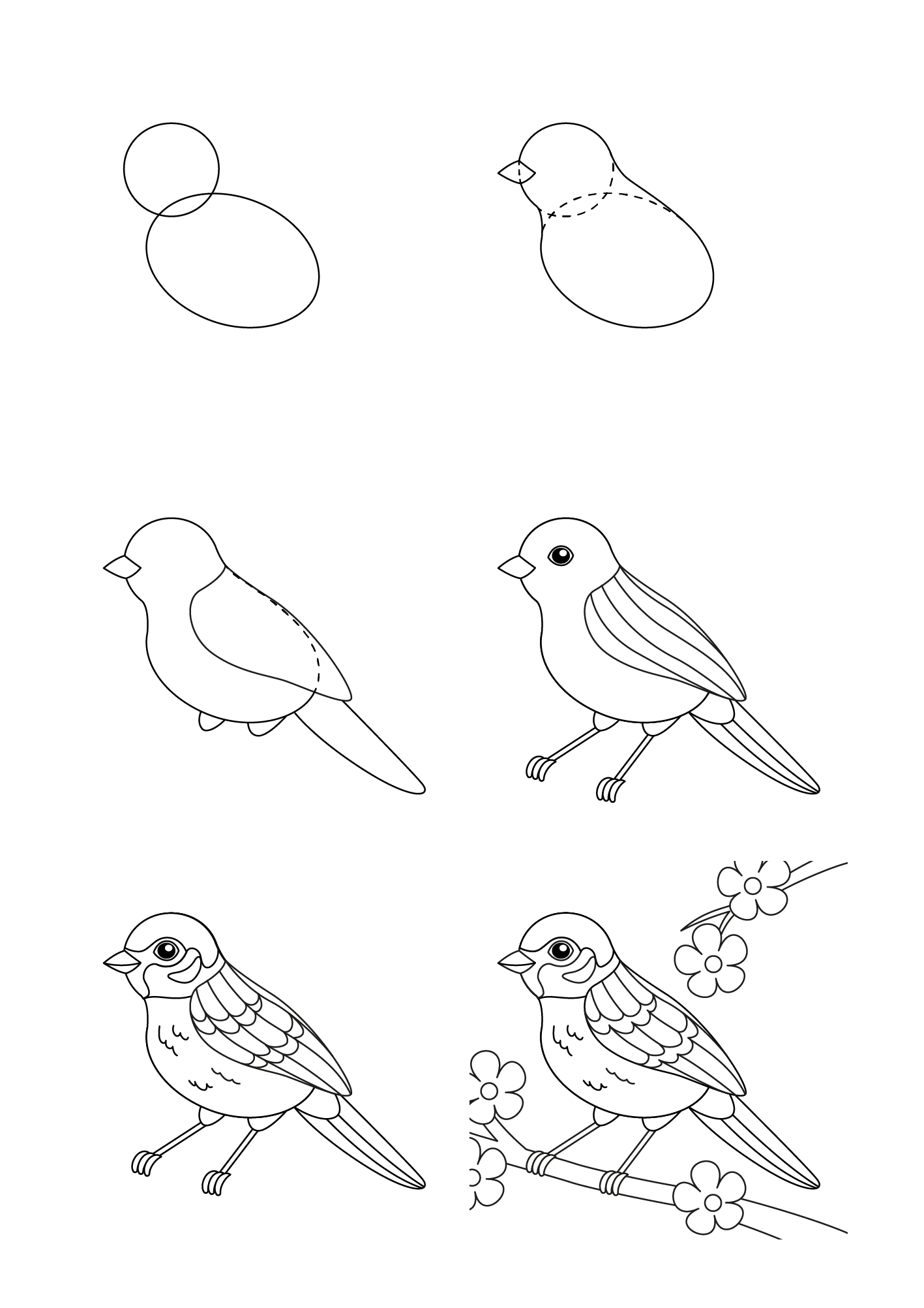 Drawing a simple sparrow (2) Drawing Ideas