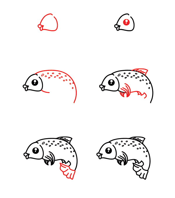 Salmon Drawing Ideas