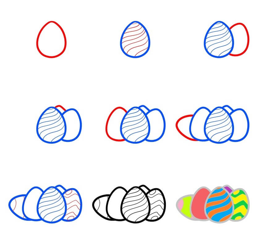 Easter Eggs Drawing Ideas
