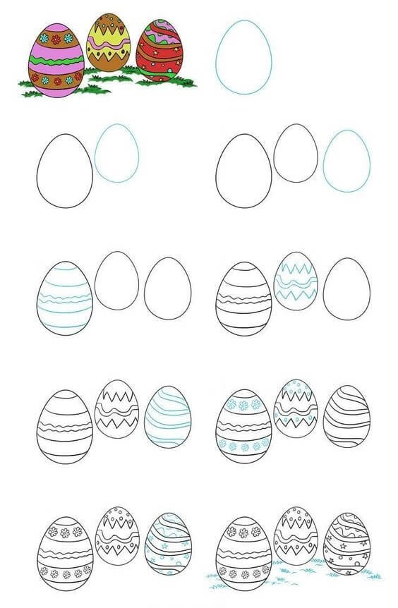 Easter Eggs idea (6) Drawing Ideas
