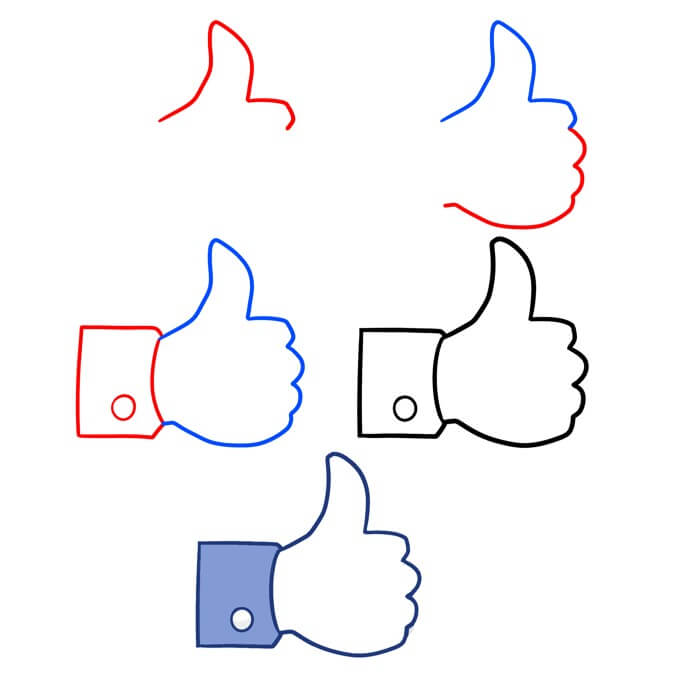 Facebook like button Drawing Ideas