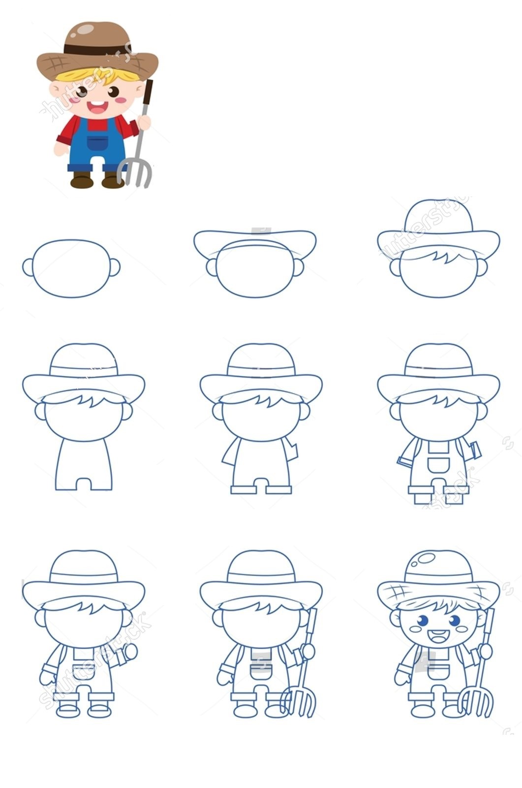 How to draw Farmer idea (15)