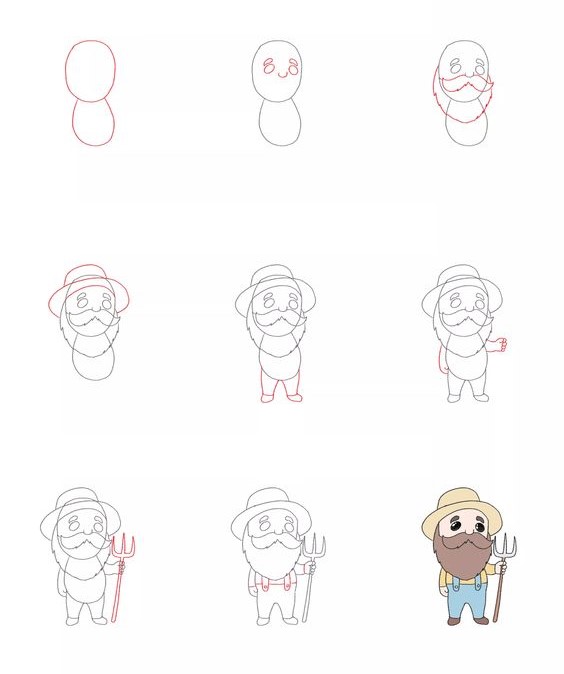 How to draw Farmer idea (5)