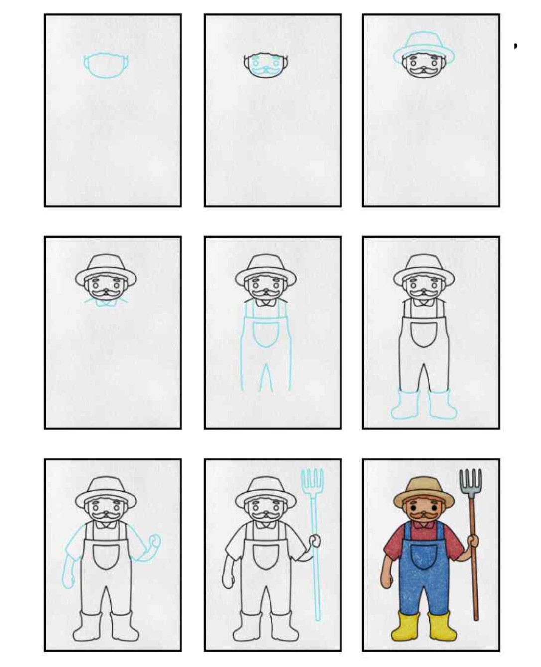 How to draw Farmer idea (8)