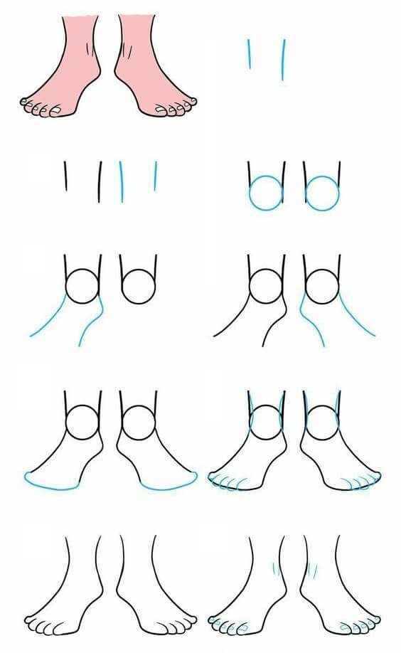 How to draw Feet idea (1)