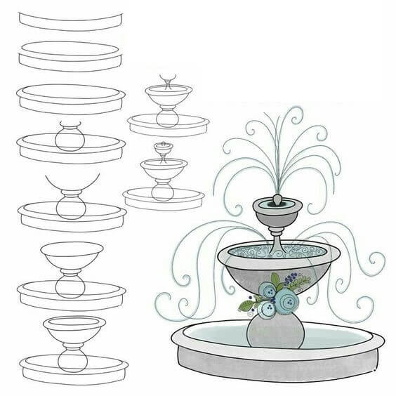 Fountain (2) Drawing Ideas