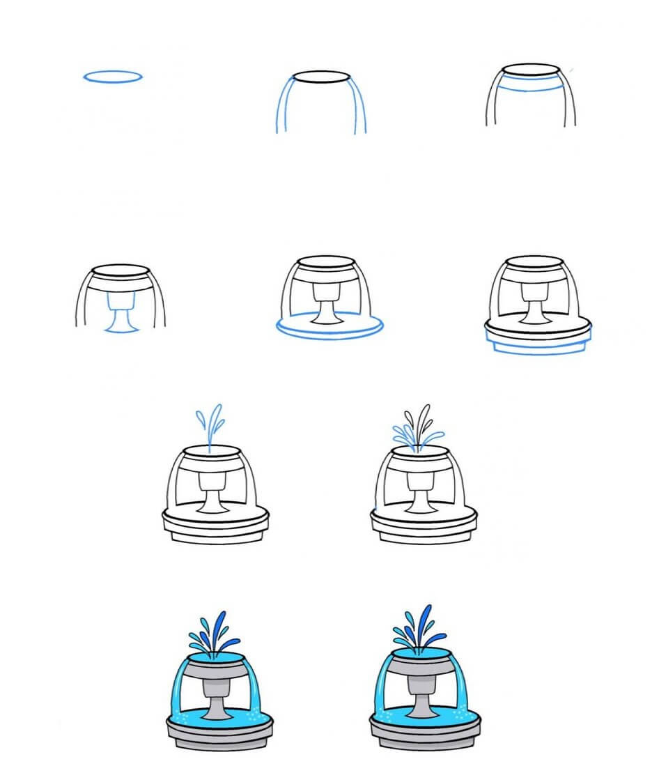 How to draw Fountain (3)