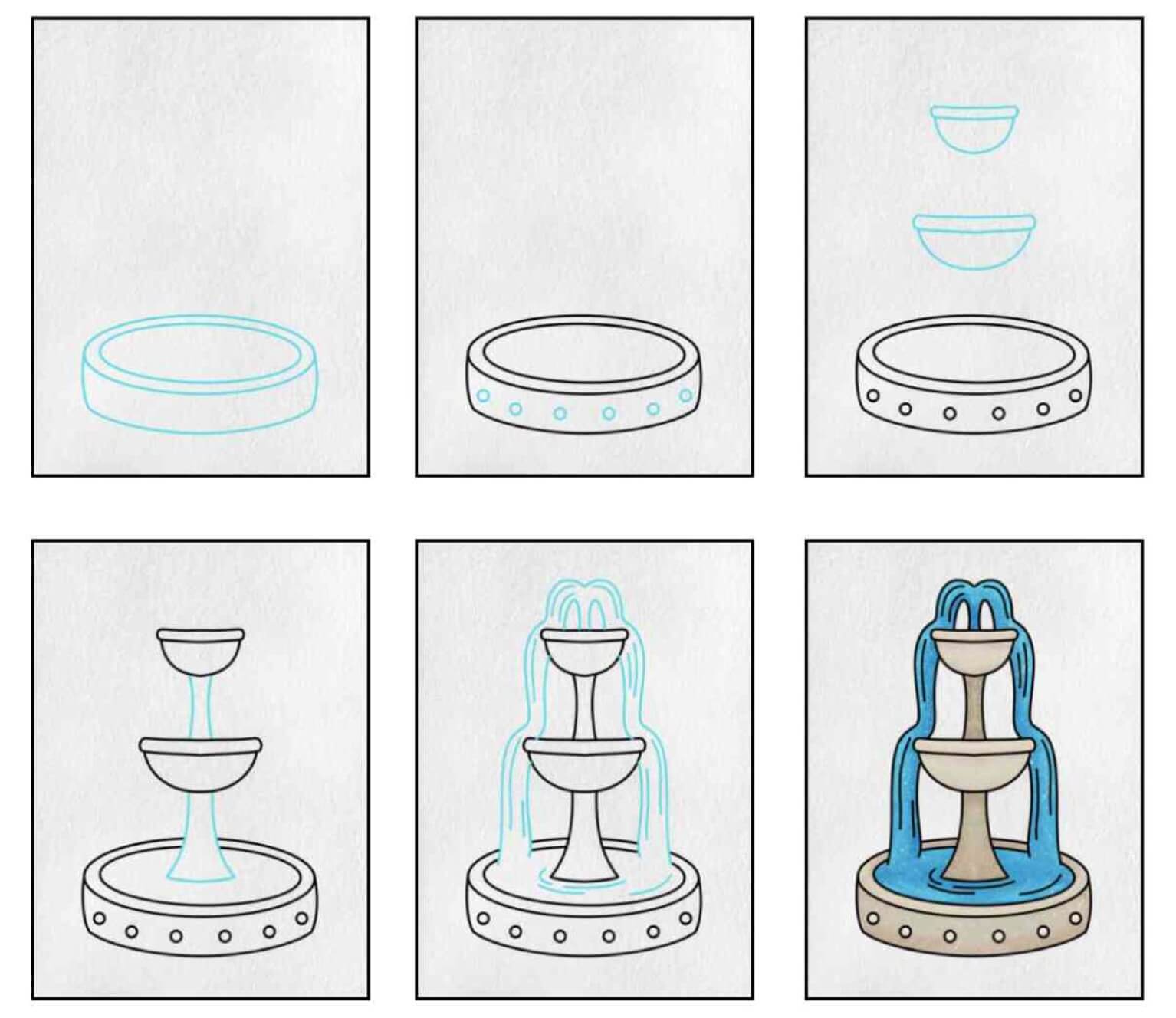 How to draw Fountain (4)