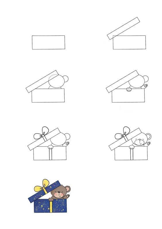 How to draw Gift box idea (11)