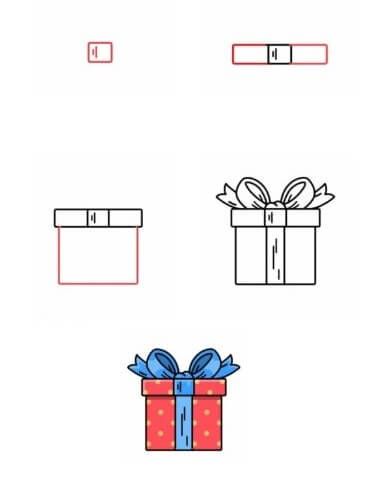 How to draw Gift box idea (18)