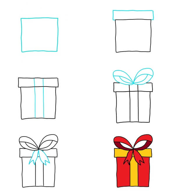 How to draw Gift box idea (20)