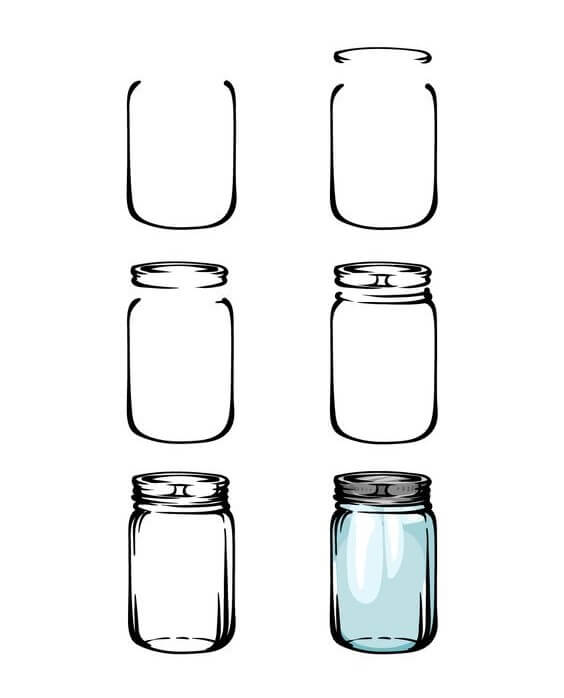 How to draw Glass bottle