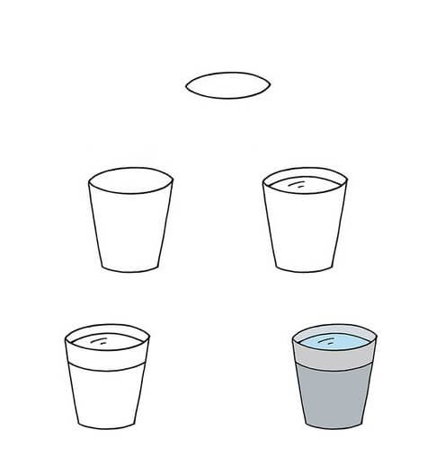 How to draw Glass cup (1)