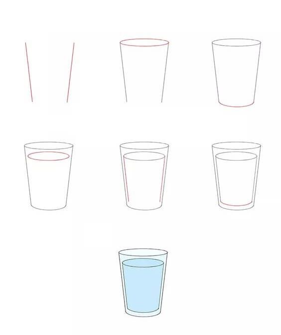 Glass cup (2) Drawing Ideas