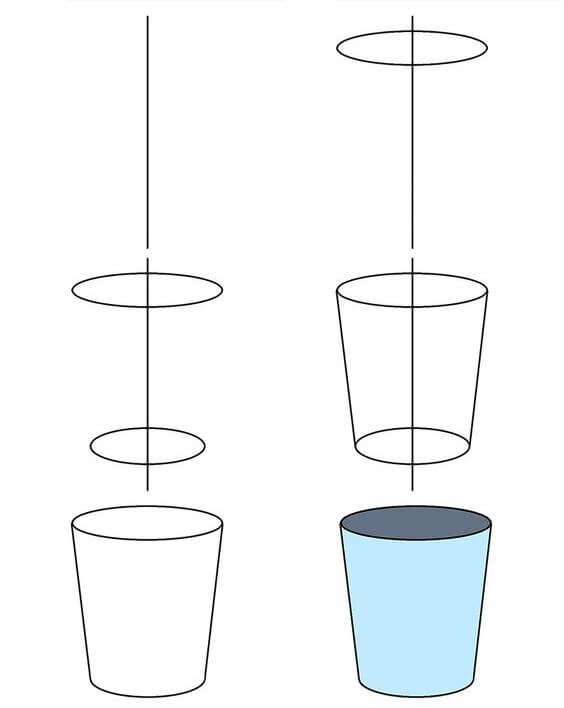 How to draw Glass cup (3)