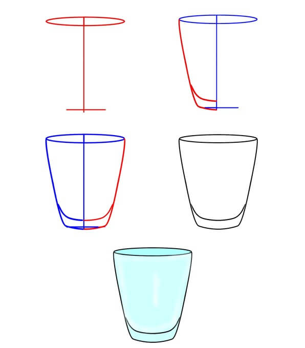 Glass cup (8) Drawing Ideas