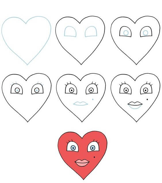 How to draw Heart idea (15)