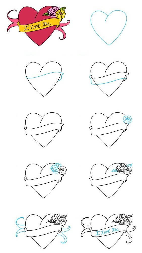 How to draw Heart idea (21)