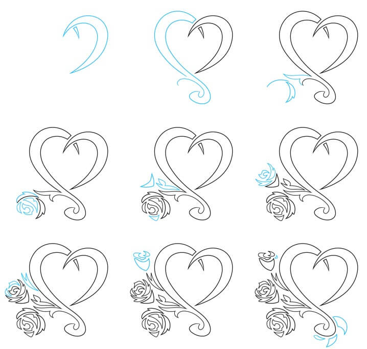 How to draw Heart idea (29)