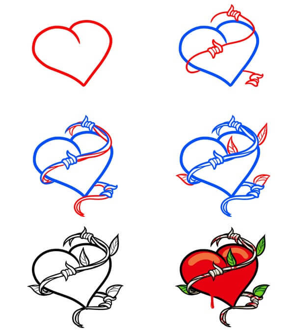 How to draw Heart idea (37)