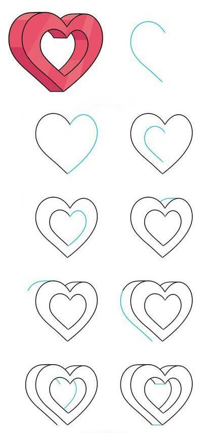 How to draw Heart idea (8)