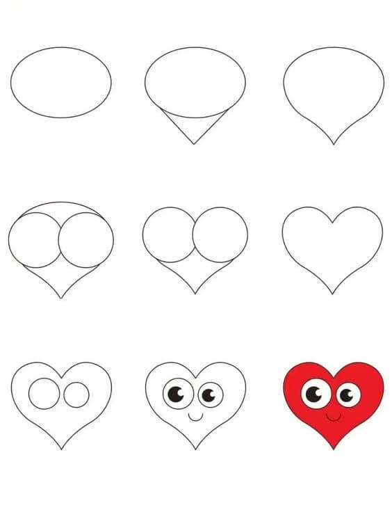 How to draw Heart idea (9)