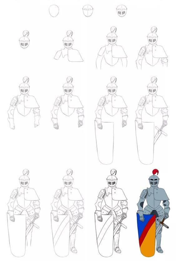 How to draw Knight idea (13)