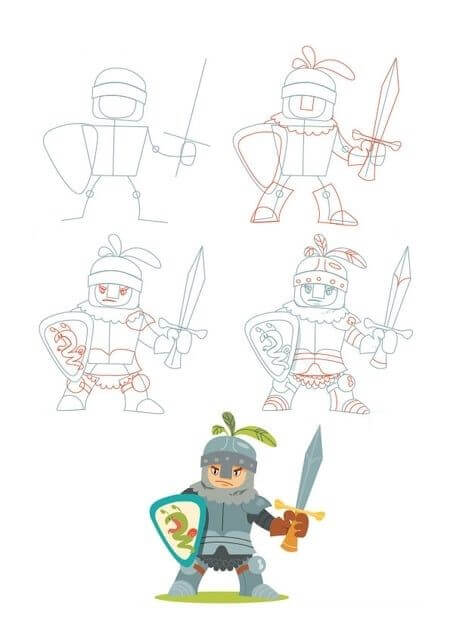 How to draw Knight idea (4)